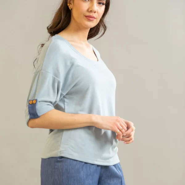 ΜΠΛΟΥΖΑ ΜΕ ΓΥΡΙΣΤΟ ΜΑΝΙΚΙ Σιέλ