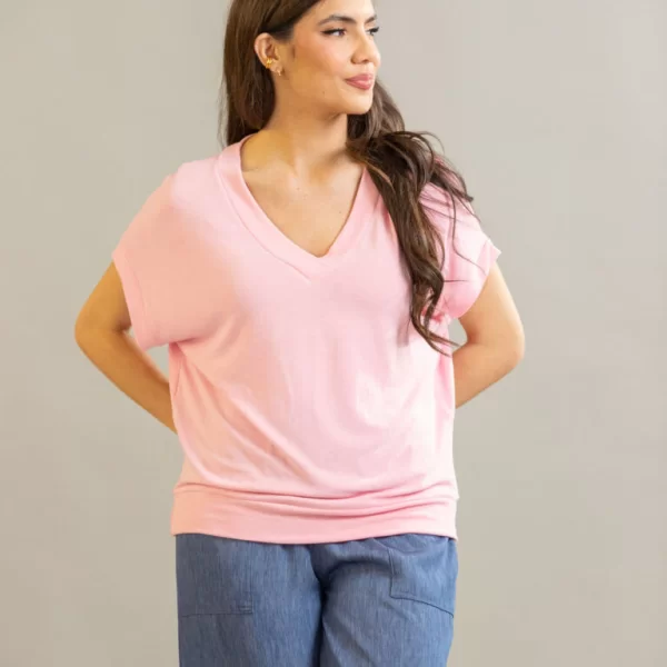 ΜΠΛΟΥΖΑ ΜΕ ΒΕ ΚΑΙ ΜΠΑΣΚΑ Ροζ