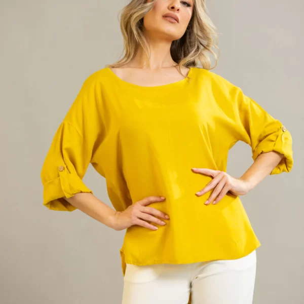 Boutique ΜΠΛΟΥΖΑ ΜΕ ΓΥΡΙΣΤΟ ΜΑΝΙΚΙ Ροζ