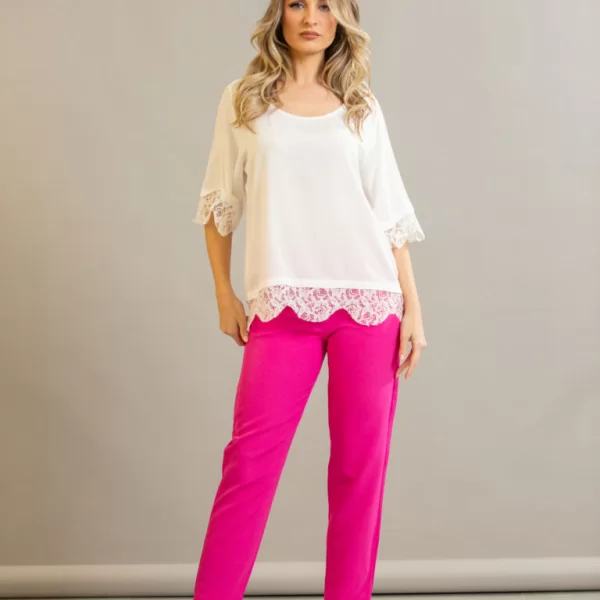 ΜΠΛΟΥΖΑ ΜΕ ΔΑΝΤΕΛΑ Άσπρο