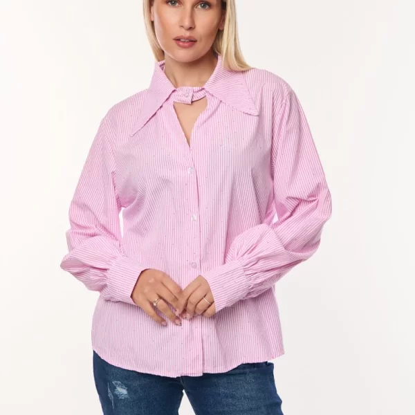 ΠΟΥΚΑΜΙΣΟ ΡΙΓΕ ΜΕ ΣΤΡΑΣ Ροζ