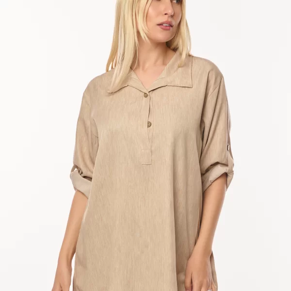 ΠΟΥΚΑΜΙΣ ΜΕ ΚΟΥΜΠΙΑ ΚΑΙ ΓΥΡΙΣΤΑ ΜΑΝΙΚΙΑ Μπεζ