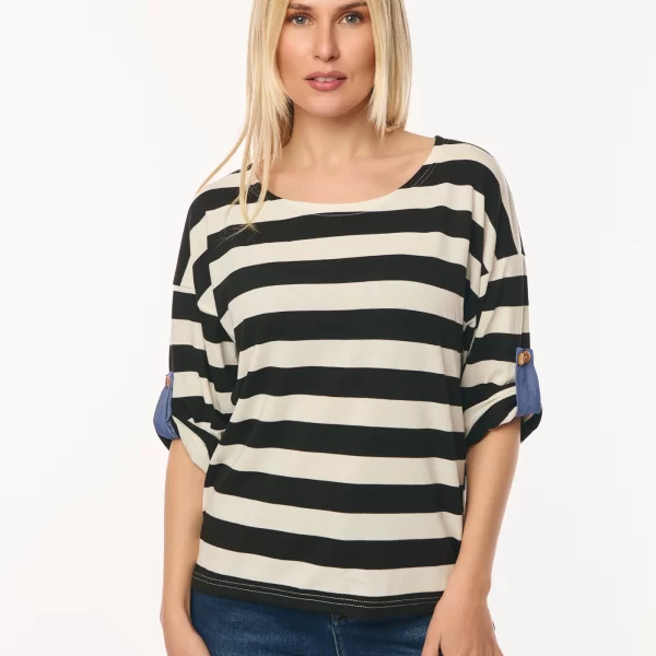 ΜΠΛΟΥΖΑ ΡΙΓΕ ΜΕ ΓΥΡΙΣΤΟ ΜΑΝΙΚΙ ΜΑΥΡΗ Μαύρο