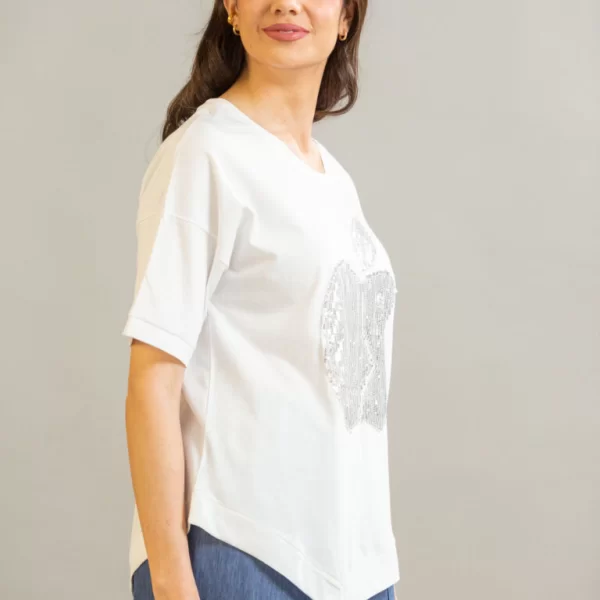 ΜΠΛΟΥΖΑ ΜΕ ΑΠΛΙΚΕ ΣΧΕΔΙΟ Άσπρο