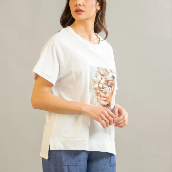 Boutique ΜΠΛΟΥΖΑ ΜΕ ΤΥΠΩΜΑ Άσπρο