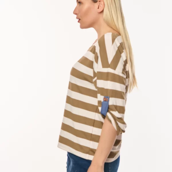 ΜΠΛΟΥΖΑ ΡΙΓΕ ΜΕ ΓΥΡΙΣΤΟ ΜΑΝΙΚΙ ΜΠΕΖ Μπεζ