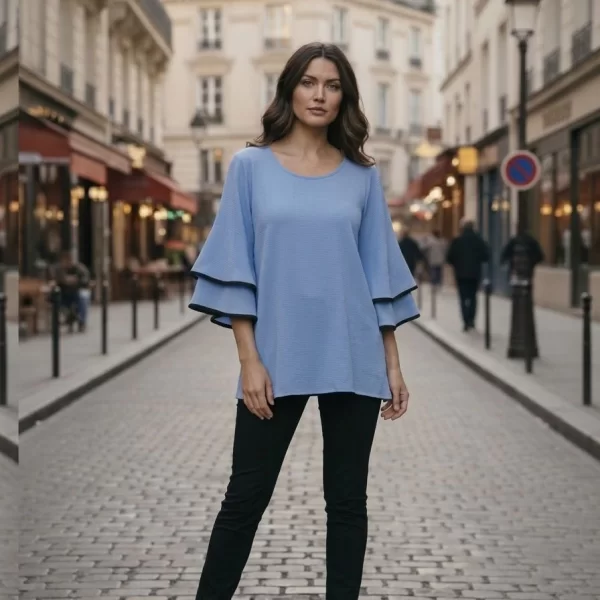 ΜΠΛΟΥΖΑ ΜΕ ΒΟΛΑΝ ΜΑΝΙΚΙ ΣΙΕΛ Σιέλ