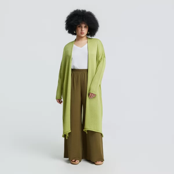 Μακριά πλεκτή ζακέτα με lurex