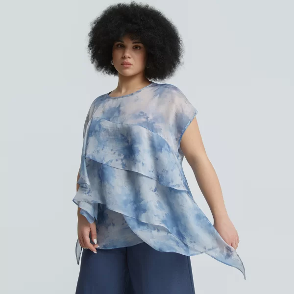 Αέρινη μπλούζα με tie-dye και στρώσεις