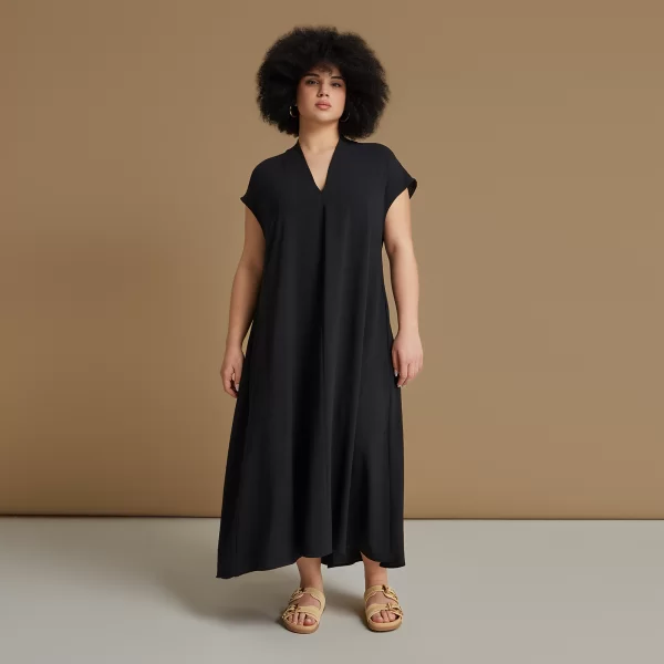 Φόρεμα κρεπ airwashed με πτυχώσεις