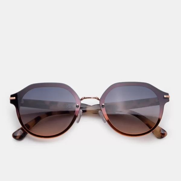 Γυαλία Ηλίου Round - Animal Print-Μπεζ
