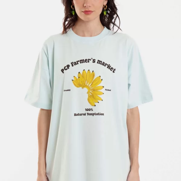 Γυναικείο Κοντομάνικο Μπλουζάκι με τύπωμα - Fruits Market - BABY BLUE