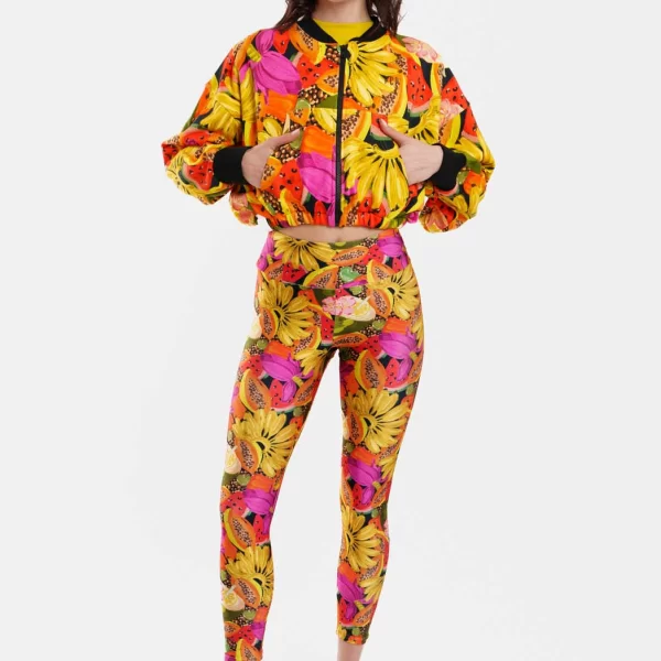 Γυναικεία Ζακέτα με φερμουάρ και κέντημα - Tropicana - MAGENTA