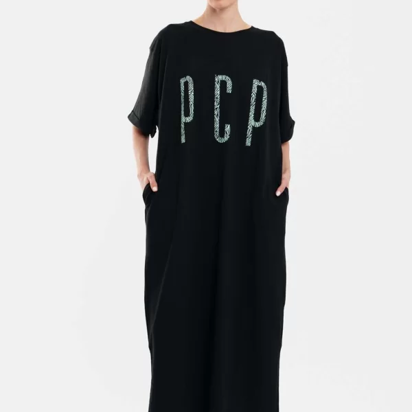 Γυναικείο Φόρεμα με μεταξοτυπία - Mila - BLACK