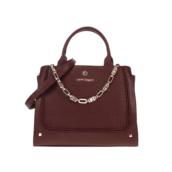 Μπορντώ τσάντα χειρός