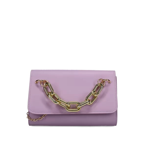 Μωβ τσάντα φάκελος με αλυσίδα