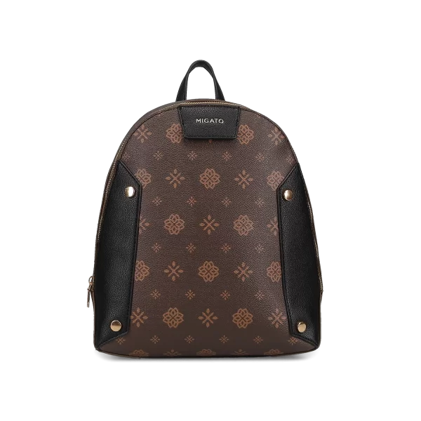 Καφέ backpack με logo