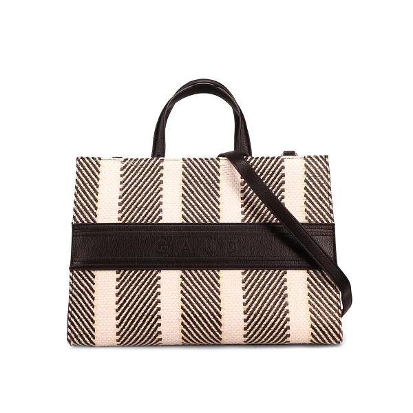 Μαύρη τσάντα χειρός CARY STRAW