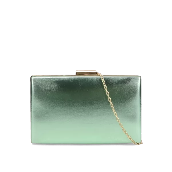 Πράσινο μεταλλικό clutch τσαντάκι