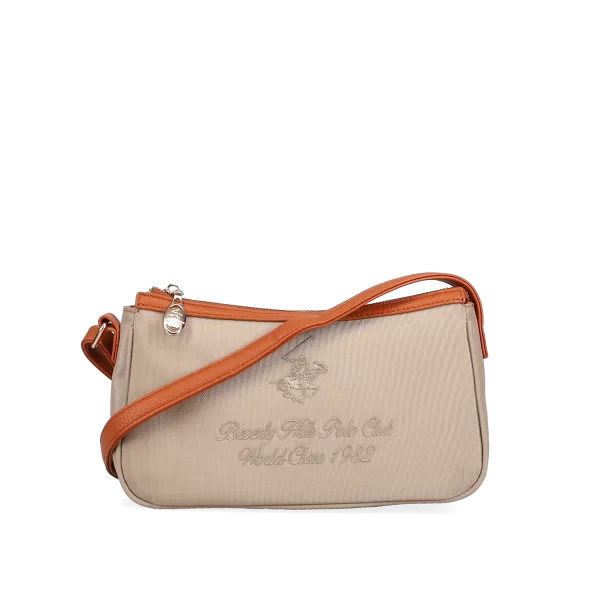 Μπεζ τσάντα ώμου χιαστί