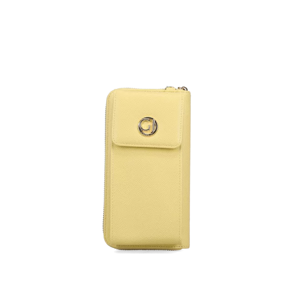 Κίτρινο πορτοφόλι με θήκη κινητού