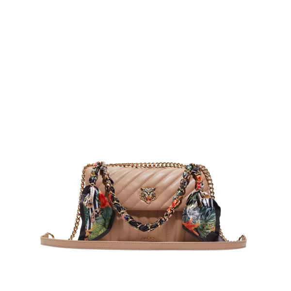 Μπεζ καπιτονέ τσάντα ώμου TETNEY