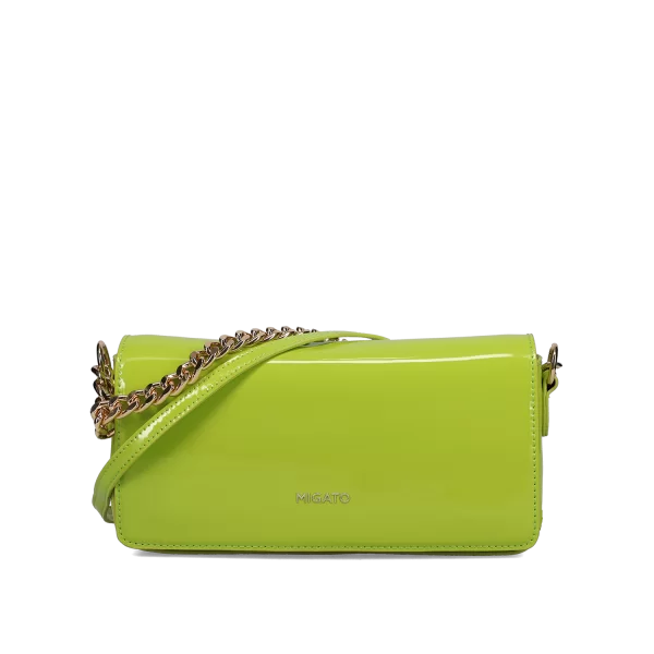 Πράσινη τσάντα ώμου λουστρίνι