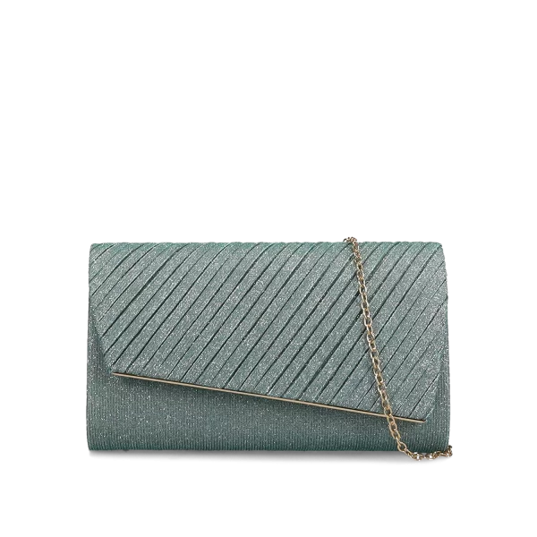 Πράσινη μεταλλιζέ τσάντα φάκελος