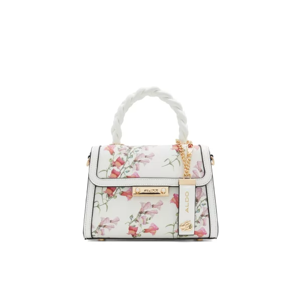 Λευκή φλοράλ τσάντα χειρός AIRA