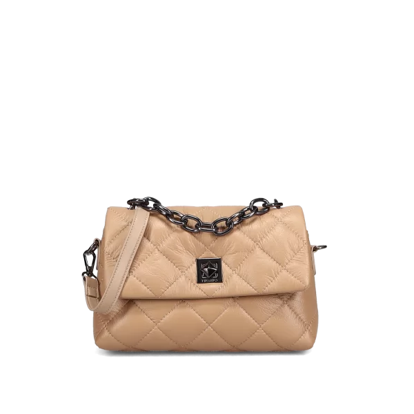 Καμηλό καπιτονέ crossbody τσάντα