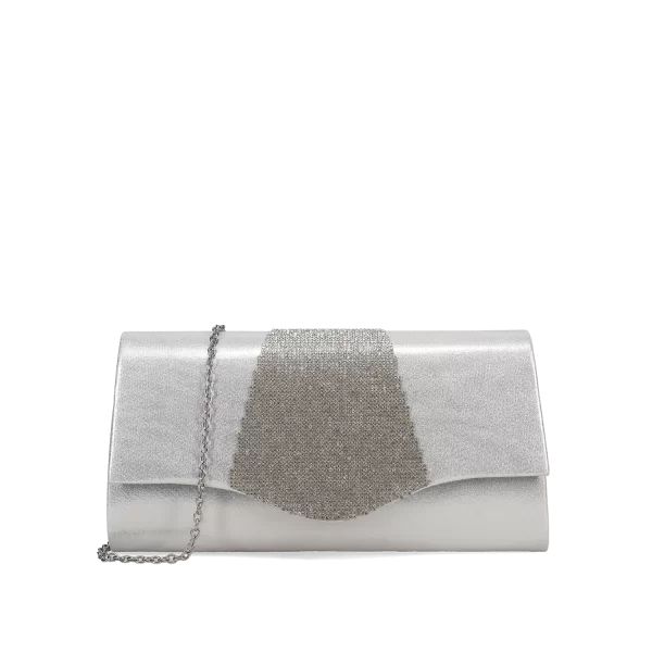 Ασημί clutch τσαντάκι