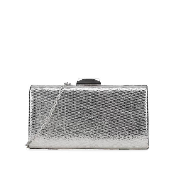 Ασημί clutch τσαντάκι