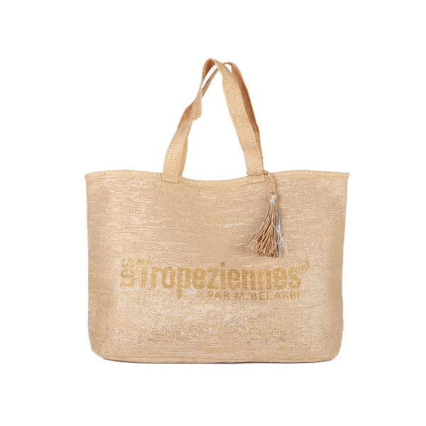 Μπεζ ψάθινη τσάντα ώμου