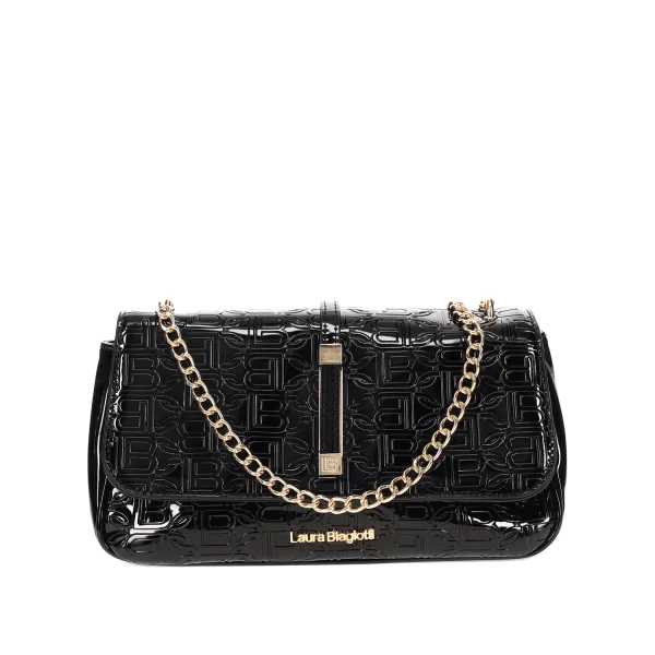 Μαύρη τσάντα ώμου λουστρίνι