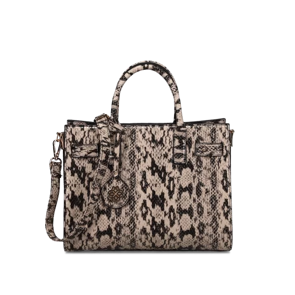 Γκρι snakeskin τσάντα χειρός