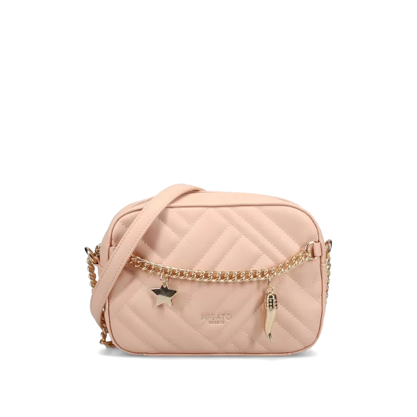 Ροζ καπιτονέ crossbody τσάντα