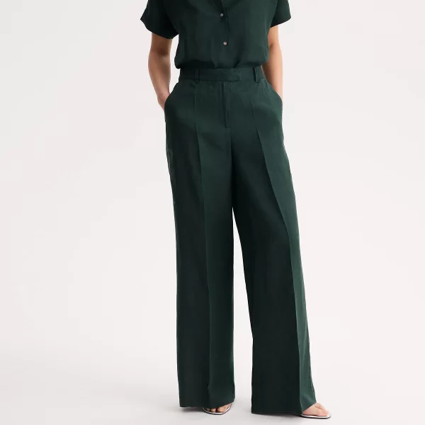 Anne Weyburn Φαρδύ παντελόνι από λινό