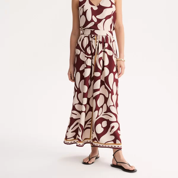 Ριχτή midi φούστα με γραφικό μοτίβο