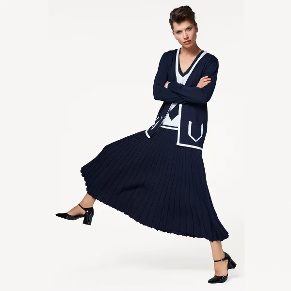 BLANCHEMAILLE Μακριά ανοιχτή ζακέτα από μερίνο μαλλί