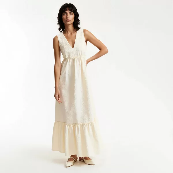 La Redoute Collections Μακρύ φόρεμα με V ντεκολτέ