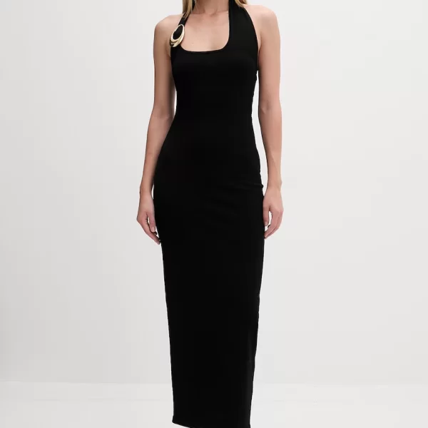 HUGO HUGO μικρό μαύρο φόρεμα με βισκόζη Shagar