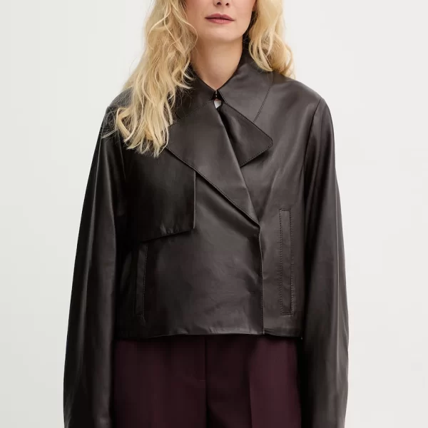 Boss BOSS κοντό γυναικείο μπουφάν δερμάτινο Sarcae