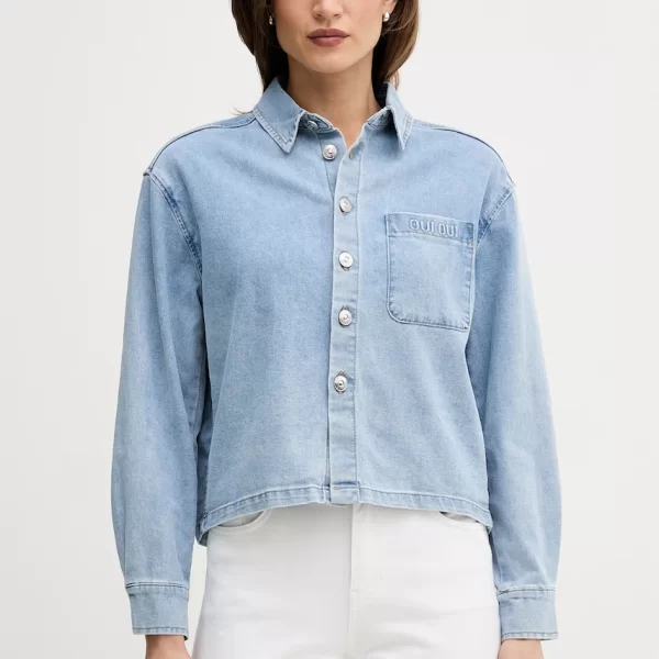 OUÍ OUI Πουκάμισο γυναικείο ντένιμ