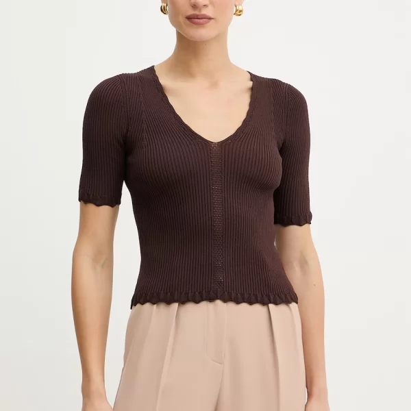 TWINSET Twinset Μπλούζα με βολάν γυναικεία με βισκόζη