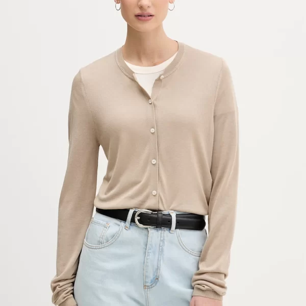 HUGO HUGO Πουλόβερ ζακέτα γυναικεία με πρόσμιξη μεταξιού Sessiry