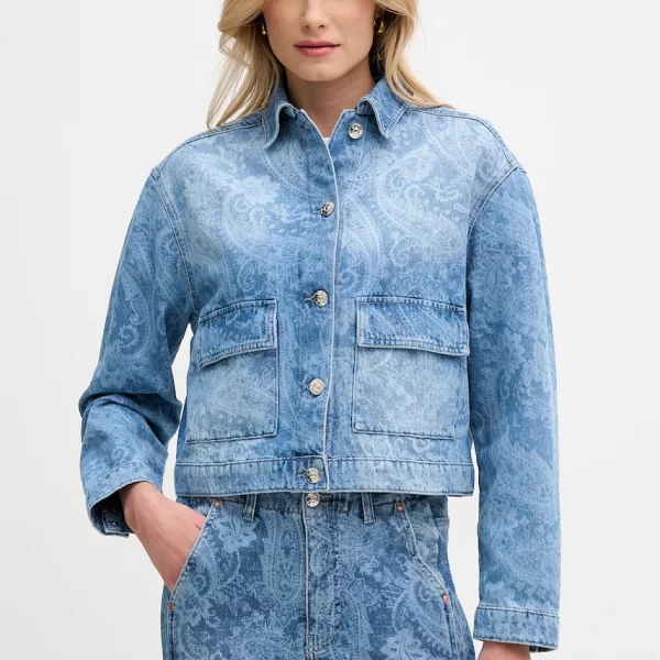 OUI κοντό μπουφάν γυναικείο ντένιμ