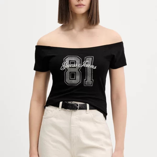 Guess Jeans t-shirt γυναικείο βαμβακερό με ελαστάν