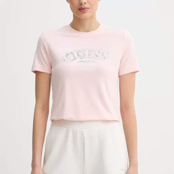 Guess T-shirt Γυναικεία με βισκόζη LEONA
