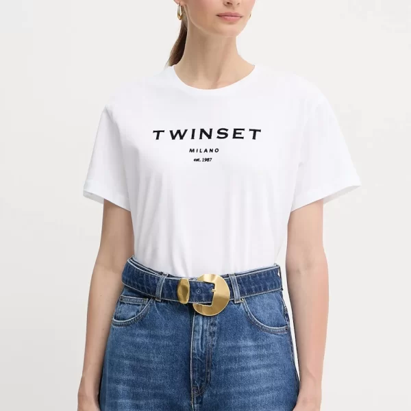 TWINSET Βαμβακερό μπλουζάκι Twinset