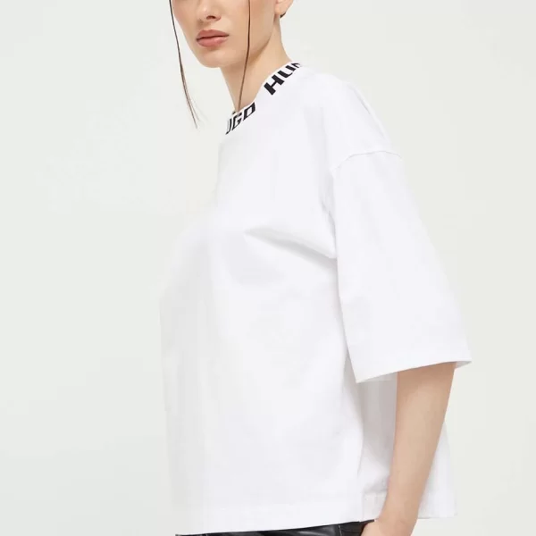 Βαμβακερό μπλουζάκι HUGO Bashinah